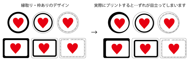 オリジナルプリントのマウスパッド、NGなデザイン例